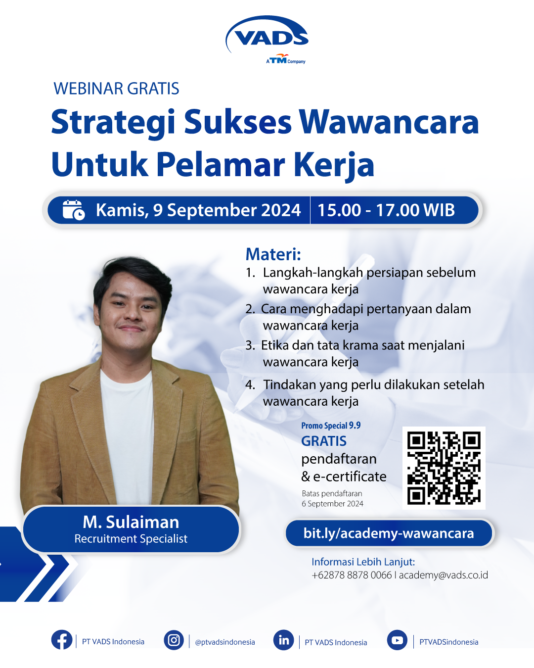 Image of Free Webinar - Strategi Sukses Wawancara untuk Pelamar Kerja