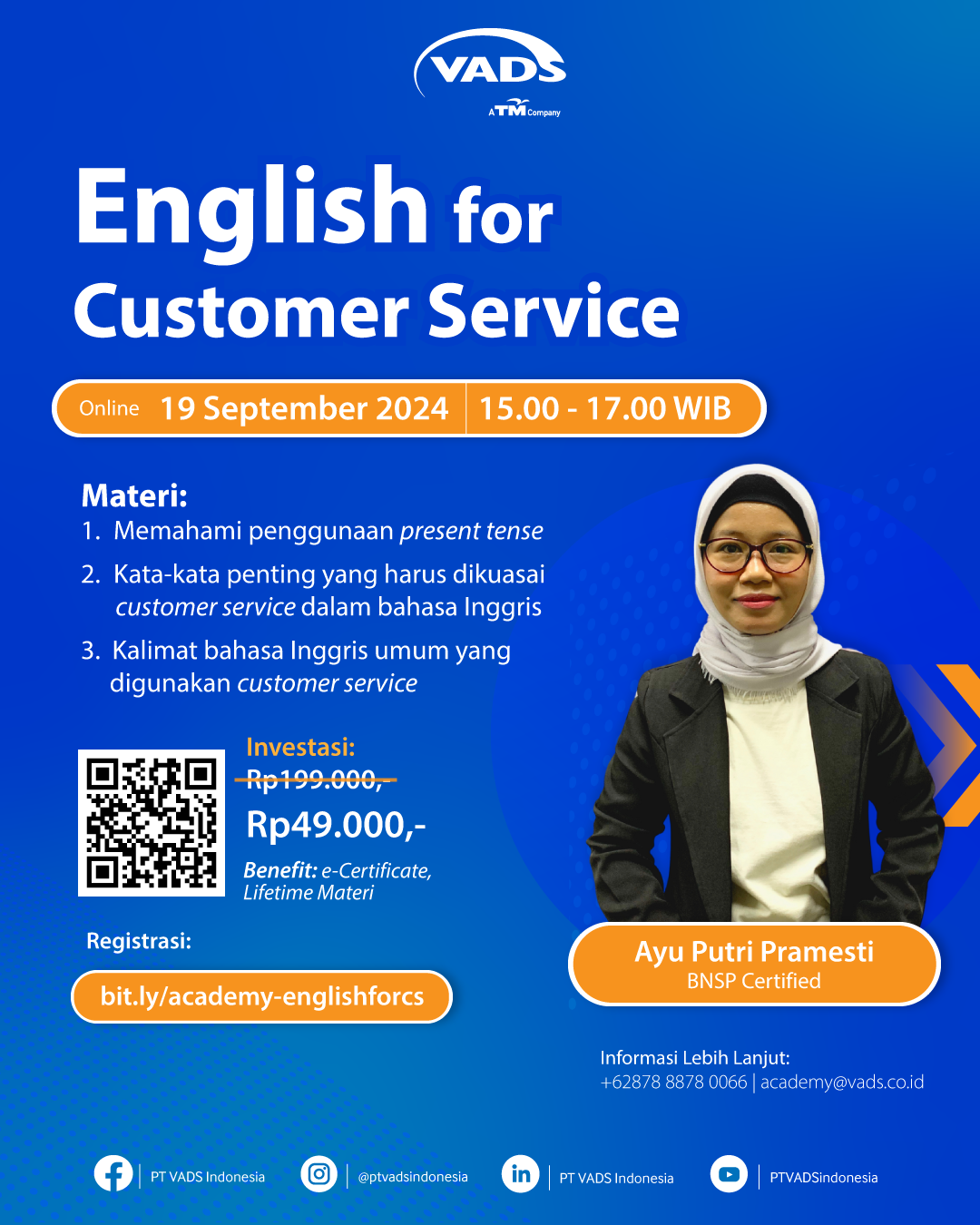 Image of Webinar - Tingkatkan Keterampilan Layanan Pelanggan Anda dengan Webinar English for Customer Service